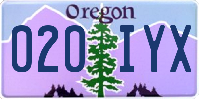 OR license plate 020IYX