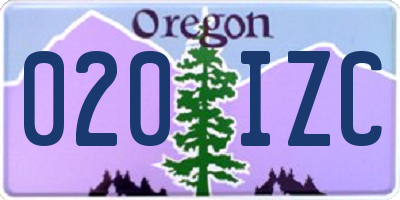OR license plate 020IZC