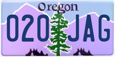 OR license plate 020JAG