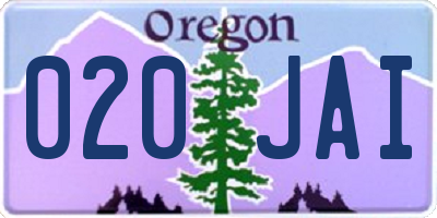 OR license plate 020JAI