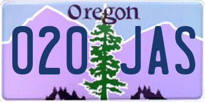 OR license plate 020JAS
