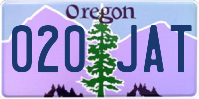 OR license plate 020JAT