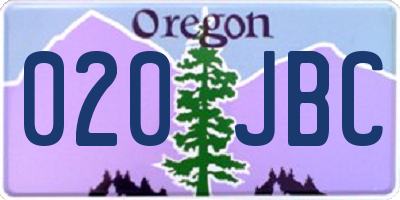 OR license plate 020JBC