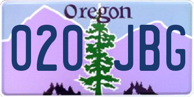 OR license plate 020JBG