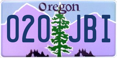 OR license plate 020JBI
