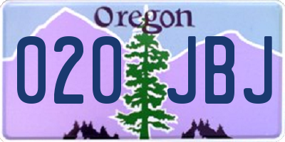 OR license plate 020JBJ