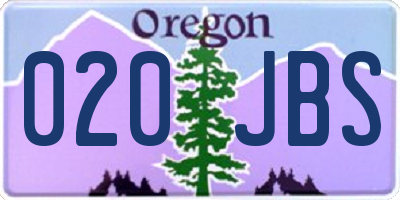 OR license plate 020JBS