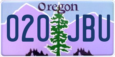 OR license plate 020JBU