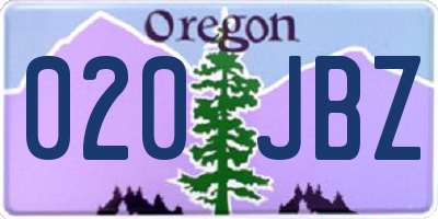 OR license plate 020JBZ