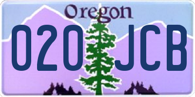 OR license plate 020JCB