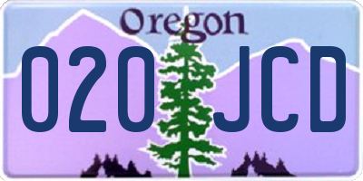 OR license plate 020JCD