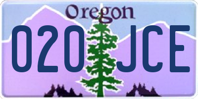 OR license plate 020JCE