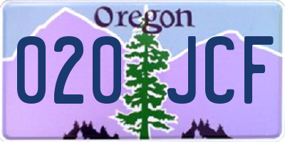 OR license plate 020JCF