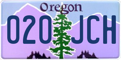 OR license plate 020JCH