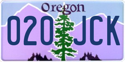 OR license plate 020JCK