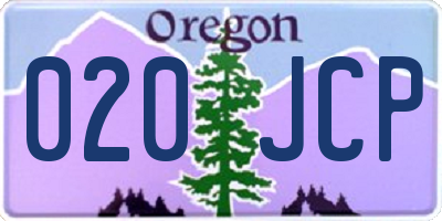 OR license plate 020JCP