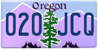 OR license plate 020JCQ