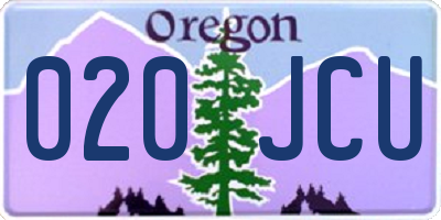 OR license plate 020JCU
