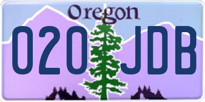 OR license plate 020JDB