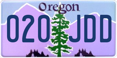 OR license plate 020JDD