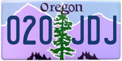 OR license plate 020JDJ