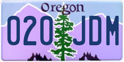 OR license plate 020JDM