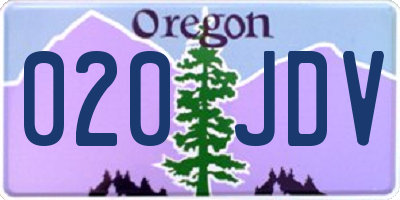 OR license plate 020JDV