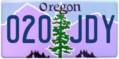 OR license plate 020JDY