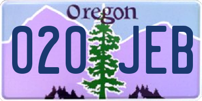 OR license plate 020JEB