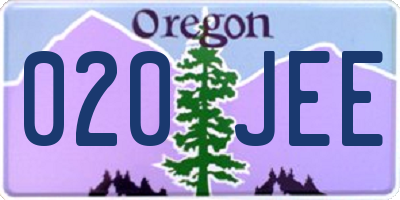 OR license plate 020JEE