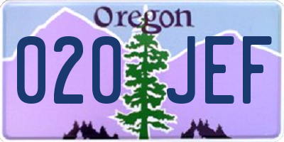 OR license plate 020JEF