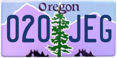 OR license plate 020JEG