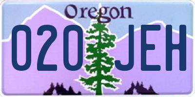 OR license plate 020JEH