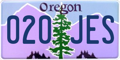 OR license plate 020JES