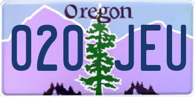 OR license plate 020JEU
