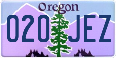 OR license plate 020JEZ