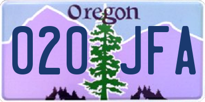 OR license plate 020JFA