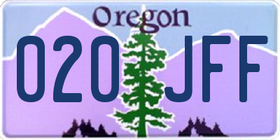 OR license plate 020JFF