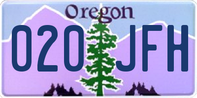 OR license plate 020JFH
