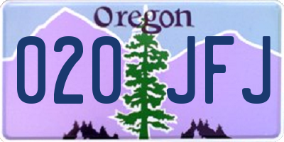 OR license plate 020JFJ