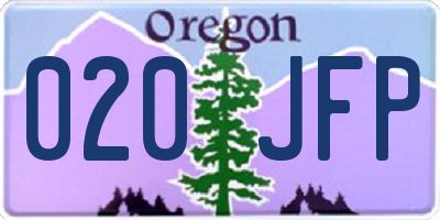 OR license plate 020JFP