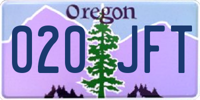OR license plate 020JFT