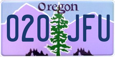 OR license plate 020JFU