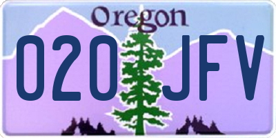 OR license plate 020JFV