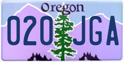 OR license plate 020JGA