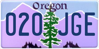 OR license plate 020JGE