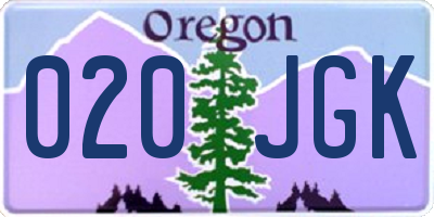 OR license plate 020JGK