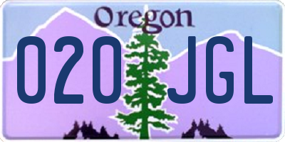 OR license plate 020JGL
