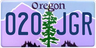 OR license plate 020JGR