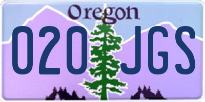 OR license plate 020JGS